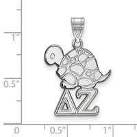 Sterling Silver Rhodium-plated LogoArt Delta Zeta Sorority Symbol Medium Pendant view 2