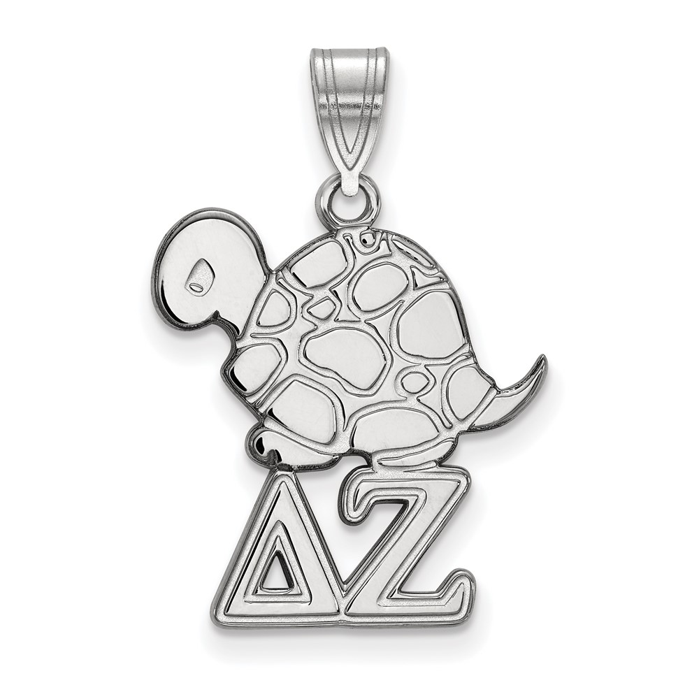 Sterling Silver Rhodium-plated LogoArt Delta Zeta Sorority Symbol Medium Pendant