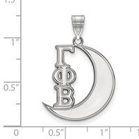 Sterling Silver Rhodium-plated LogoArt Gamma Phi Beta Sorority Symbol Medium Pendant view 2