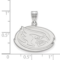 Sterling Silver Rhodium-plated LogoArt Iowa State University Cardinal Medium Pendant view 2