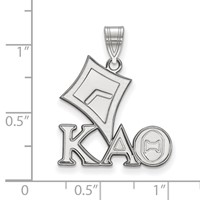 Sterling Silver Rhodium-plated LogoArt Kappa Alpha Theta Sorority Symbol Medium Pendant view 2