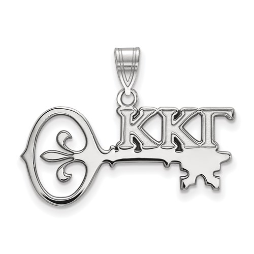 Sterling Silver Rhodium-plated LogoArt Kappa Kappa Gamma Sorority Symbol Medium Pendant