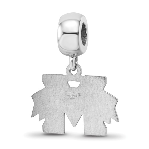 Sterling S. Rh-p LogoArt Mississippi State University Small Dangle Bead