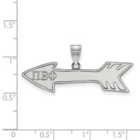 Sterling Silver Rhodium-plated LogoArt Pi Beta Phi Sorority Symbol Medium Pendant view 2