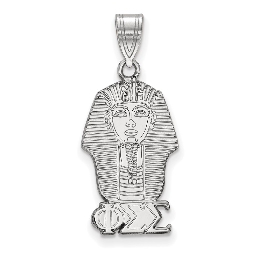 Sterling Silver Rhodium-plated LogoArt Phi Sigma Sigma Sorority Symbol Medium Pendant