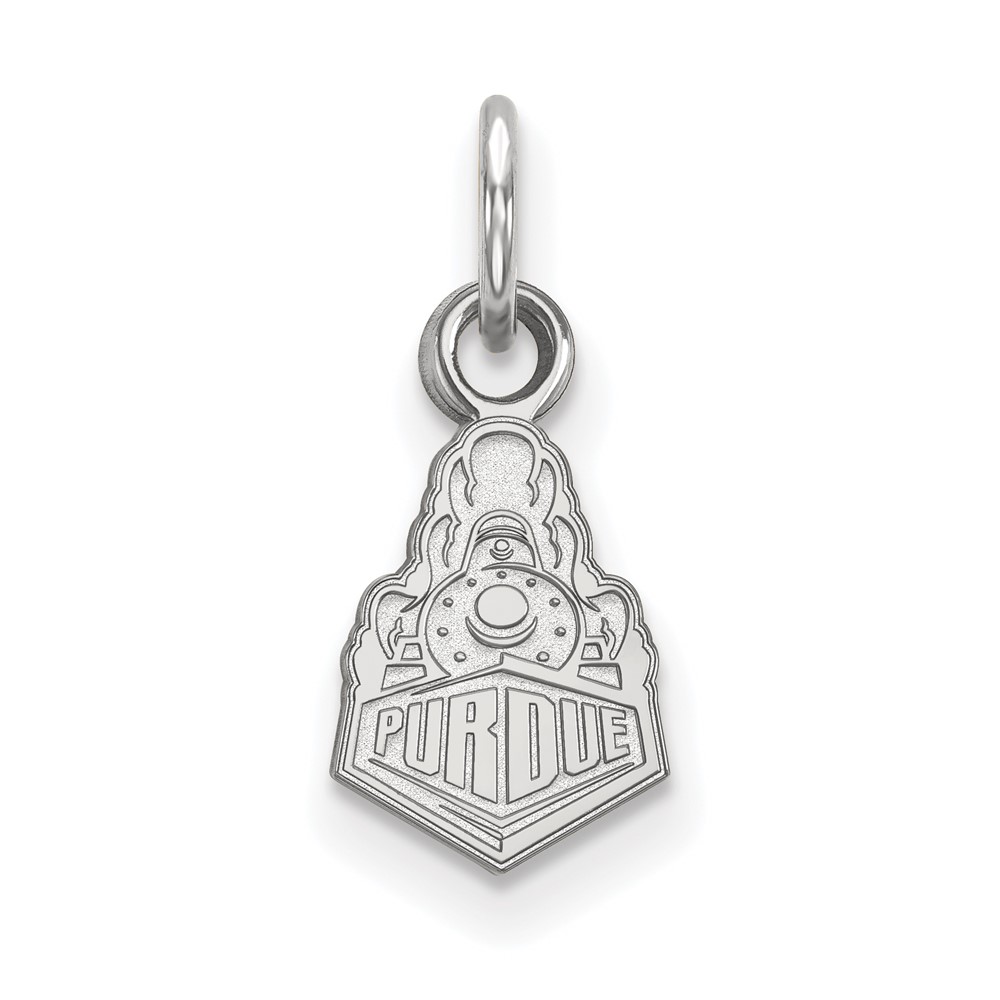 Sterling Silver Rhodium-plated LogoArt Purdue University Boilermakers Train Logo Extra Small Pendant