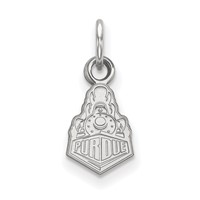 Sterling Silver Rhodium-plated LogoArt Purdue University Boilermakers Train Logo Extra Small Pendant view 1