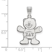Sterling Silver Rhodium-plated LogoArt Sigma Delta Tau Sorority Symbol Medium Pendant view 2