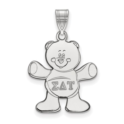 Sterling Silver Rhodium-plated LogoArt Sigma Delta Tau Sorority Symbol Medium Pendant