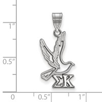 Sterling Silver Rhodium-plated LogoArt Sigma Kappa Sorority Symbol Medium Pendant view 2