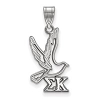 Sterling Silver Rhodium-plated LogoArt Sigma Kappa Sorority Symbol Medium Pendant view 1