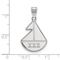 Sterling Silver Rhodium-plated LogoArt Sigma Sigma Sigma Sorority Symbol Medium Pendant view 2