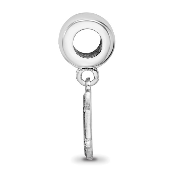 Sterling Silver Rhodium Plated Major League Baseball LogoArt Detroit Tigers Small Dangle Bead