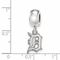 Sterling Silver Rhodium Plated Major League Baseball LogoArt Detroit Tigers Small Dangle Bead view 4