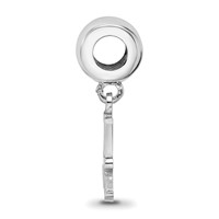 Sterling Silver Rhodium-plated LogoArt University of Alabama Letter a Small Dangle Bead Charm view 2