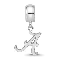 Sterling Silver Rhodium-plated LogoArt University of Alabama Letter a Small Dangle Bead Charm view 3