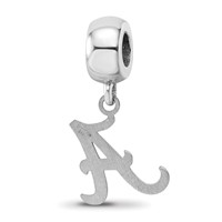 Sterling Silver Rhodium-plated LogoArt University of Alabama Letter a Small Dangle Bead Charm view 5