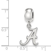 Sterling Silver Rhodium-plated LogoArt University of Alabama Letter a Small Dangle Bead Charm view 4