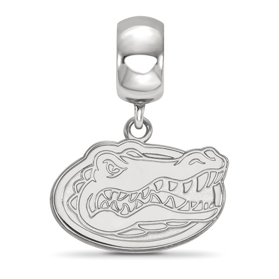 Sterling Silver Rhodium-plated LogoArt University of Florida Gator Small Dangle Bead Charm