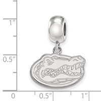 Sterling Silver Rhodium-plated LogoArt University of Florida Gator Small Dangle Bead Charm view 3