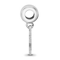 Sterling Silver Rhodium-plated LogoArt University of Kentucky U-k Small Dangle Bead Charm view 2