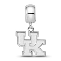Sterling Silver Rhodium-plated LogoArt University of Kentucky U-k Small Dangle Bead Charm view 3