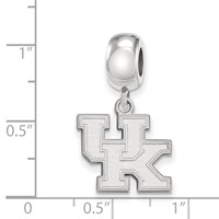 Sterling Silver Rhodium-plated LogoArt University of Kentucky U-k Small Dangle Bead Charm view 4