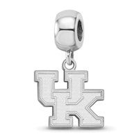 Sterling Silver Rhodium-plated LogoArt University of Kentucky U-k Small Dangle Bead Charm view 1