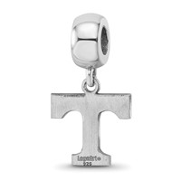 Sterling Silver Rhodium-plated LogoArt University of Tennessee Letter T Small Dangle Bead Charm view 5