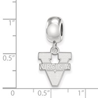 Sterling Silver Rhodium-plated LogoArt University of Virginia Small Dangle Bead Charm view 3