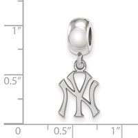 Sterling Silver Rhodium Plated Major League Baseball LogoArt New York Yankees N-y Dangle Bead view 4