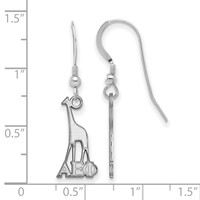 Sterling Silver Rhodium-plated LogoArt Alpha Epsilon Phi Sorority Symbol Small Dangle Wire Earrings view 2
