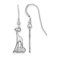 Sterling Silver Rhodium-plated LogoArt Alpha Epsilon Phi Sorority Symbol Small Dangle Wire Earrings view 1