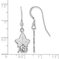 Sterling Silver Rhodium-plated LogoArt Alpha Phi Sorority Symbol Small Dangle Wire Earrings view 2