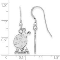Sterling Silver Rhodium-plated LogoArt Alpha Sigma Alpha Sorority Symbol Small Dangle Wire Earrings view 2