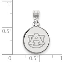Sterling Silver Rhodium-plated LogoArt Auburn University Small Disc Pendant view 2
