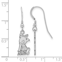 Sterling Silver Rhodium-plated LogoArt Alpha Xi Delta Sorority Symbol Small Dangle Wire Earrings view 2