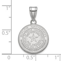 Sterling Silver Rhodium-plated LogoArt Baylor University Medium Crest Pendant view 3