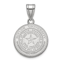 Sterling Silver Rhodium-plated LogoArt Baylor University Medium Crest Pendant view 1