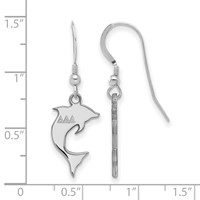 Sterling Silver Rhodium-plated LogoArt Delta Delta Delta Sorority Symbol Small Dangle Wire Earrings view 2