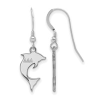 Sterling Silver Rhodium-plated LogoArt Delta Delta Delta Sorority Symbol Small Dangle Wire Earrings view 1