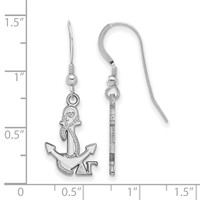 Sterling Silver Rhodium-plated LogoArt Delta Gamma Sorority Symbol Small Dangle Wire Earrings view 2