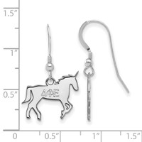 Sterling Silver Rhodium-plated LogoArt Delta Phi Epsilon Sorority Symbol Small Dangle Wire Earrings view 2