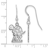 Sterling Silver Rhodium-plated LogoArt Delta Zeta Sorority Symbol Small Dangle Wire Earrings view 2