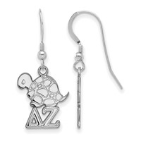 Sterling Silver Rhodium-plated LogoArt Delta Zeta Sorority Symbol Small Dangle Wire Earrings view 1