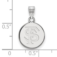 Sterling Silver Rhodium-plated LogoArt Florida State University F-s Small Disc Pendant view 2