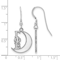 Sterling Silver Rhodium-plated LogoArt Gamma Phi Beta Sorority Symbol Small Dangle Wire Earrings view 2