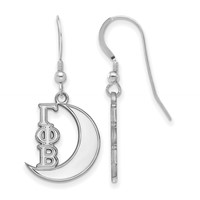 Sterling Silver Rhodium-plated LogoArt Gamma Phi Beta Sorority Symbol Small Dangle Wire Earrings view 1