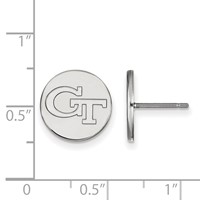 Sterling Silver Rhodium-plated LogoArt Georgia Institute of Technology G-t Small Disc Post Earrings view 2