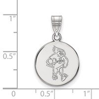 Sterling Silver Rhodium-plated LogoArt Iowa State University Cardinal Medium Disc Pendant view 2